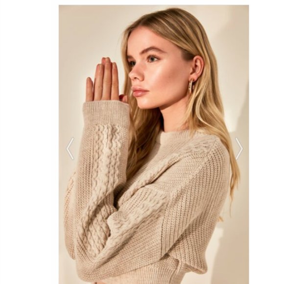 Beige Knit Detailed Knitwear Bottom-Top Set - Picture 3 of 6